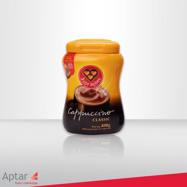 New 3Corações cappuccino package launches using Aptar's BAP technology
