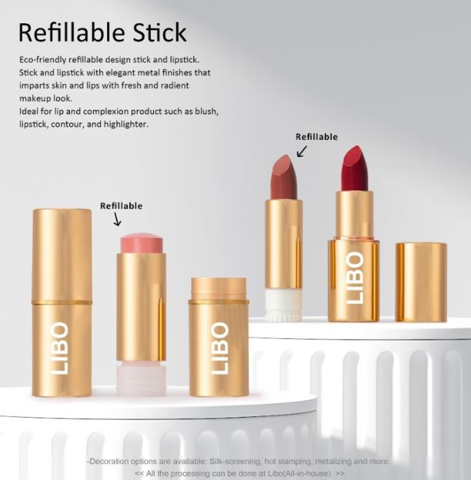 Refillable Stick Containers: Lipsticks, Foundations and Skincare
