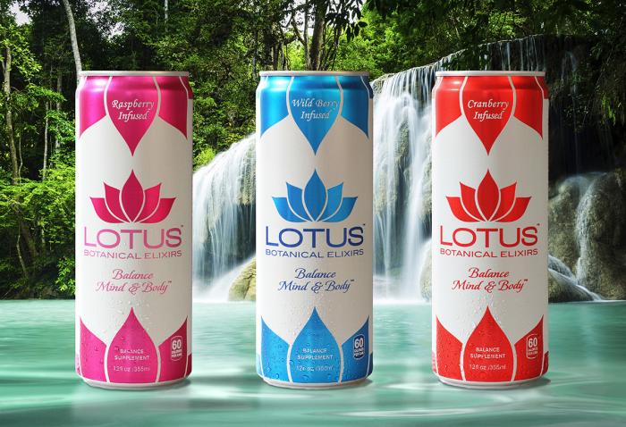 Lotus Botanical Elixirs launch in Rexam Sleek cans with tactile printing