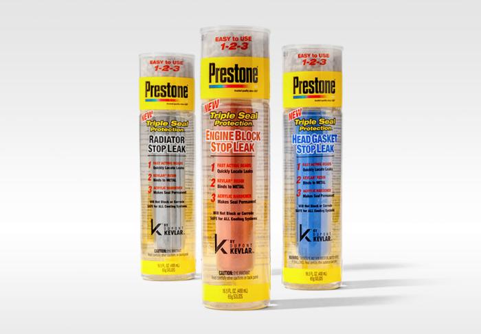 TricorBraun's engaging packaging for Prestone’s New Stop Leak products allows consumers to view the elements
